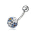 Crystal Flower Belly Ring - Monster Piercing