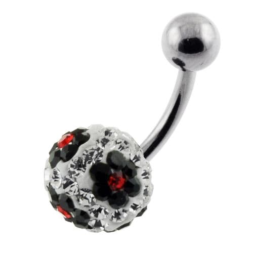 Crystal Flower Belly Ring - Monster Piercing