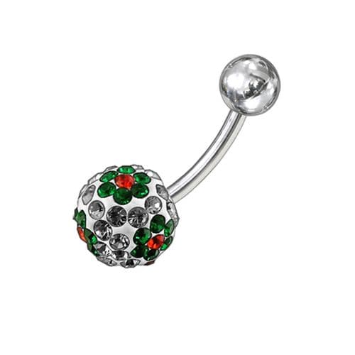 Crystal Flower Belly Ring - Monster Piercing