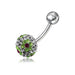 Crystal Flower Belly Ring - Monster Piercing