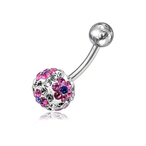 Crystal Flower Belly Ring - Monster Piercing