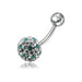 Polka Dot Crystal Stone Belly Ring - Monster Piercing