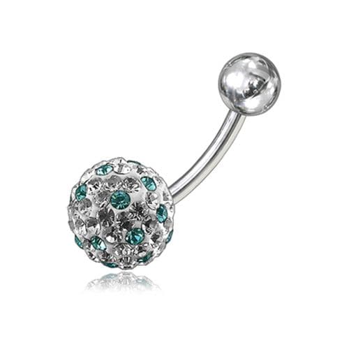 Polka Dot Crystal Stone Belly Ring - Monster Piercing