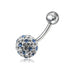 Polka Dot Crystal Stone Belly Ring - Monster Piercing