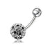 Polka Dot Crystal Stone Belly Ring - Monster Piercing