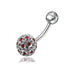 Polka Dot Crystal Stone Belly Ring - Monster Piercing