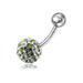 Polka Dot Crystal Stone Belly Ring - Monster Piercing