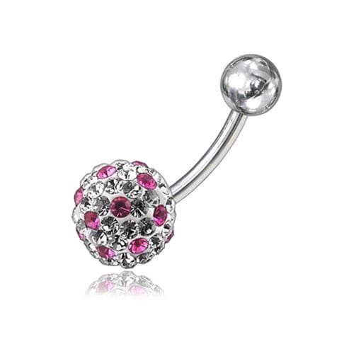 Polka Dot Crystal Stone Belly Ring - Monster Piercing