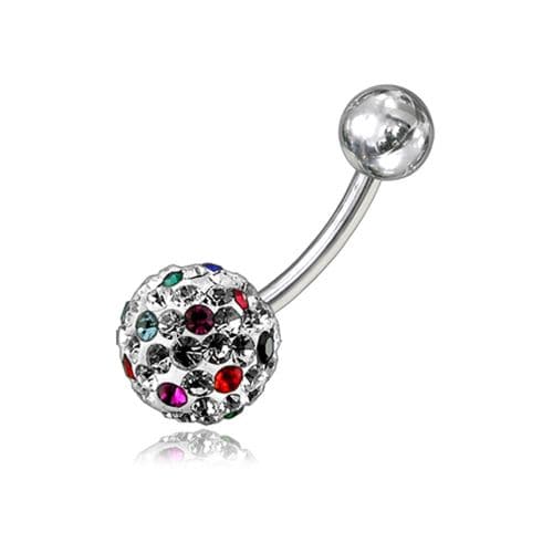 Polka Dot Crystal Stone Belly Ring - Monster Piercing