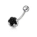 Black Star Crystal Stone Belly Ring - Monster Piercing