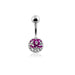 CC Crystal Stone Belly Ring - Monster Piercing