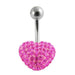 Crystal Stone Heart Steel Navel Ring - Monster Piercing