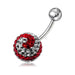 Swirl Crystal Stone Studded Belly Ring - Monster Piercing