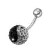 Yin Yang Crystal Stone Studded Belly Ring - Monster Piercing