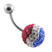 Crystal Pepsi Logo Steel Belly Ring - Monster Piercing