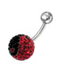 Yin Yang Crystal Stone Studded Belly Ring - Monster Piercing