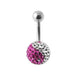 Yin Yang Crystal Stone Studded Belly Ring - Monster Piercing