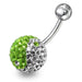 Yin Yang Crystal Stone Studded Belly Ring - Monster Piercing