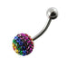 Stripe Studded Steel Belly Ring - Monster Piercing