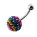 Stripe Studded Steel Belly Ring - Monster Piercing