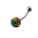 Stripe Studded Steel Belly Ring - Monster Piercing