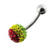 Stripe Studded Steel Belly Ring - Monster Piercing