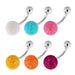 Surgical Steel Colorful Glitter Ball Navel Belly Ring - Monster Piercing