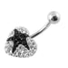 Crystal Star Studded Steel Belly Ring - Monster Piercing