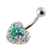 Crystal Star Studded Steel Belly Ring - Monster Piercing