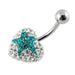 Crystal Star Studded Steel Belly Ring - Monster Piercing