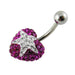 Crystal Star Studded Steel Belly Ring - Monster Piercing