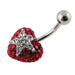 Crystal Star Studded Steel Belly Ring - Monster Piercing