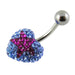 Crystal Star Studded Steel Belly Ring - Monster Piercing