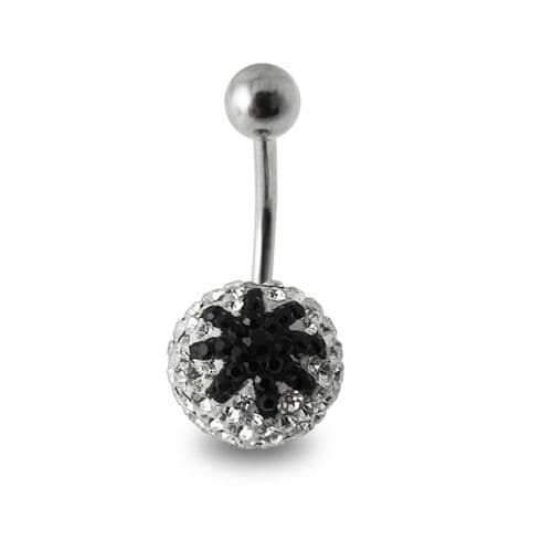 Star Fish Crystal Studded Steel Belly Ring - Monster Piercing