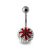 Star Fish Crystal Studded Steel Belly Ring - Monster Piercing