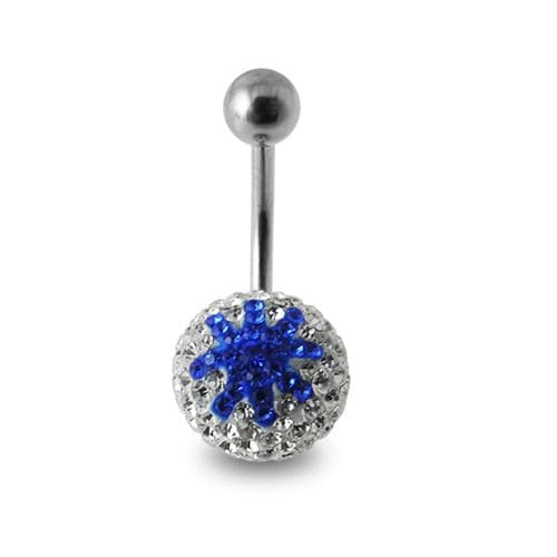 Star Fish Crystal Studded Steel Belly Ring - Monster Piercing