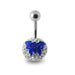 Butterfly Crystal Studded Belly Ring - Monster Piercing