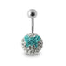 Butterfly Crystal Studded Belly Ring - Monster Piercing