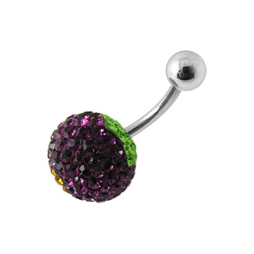 Fruit Shaped Crystal Studded Belly Ring - Monster Piercing