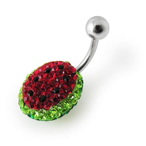 Fruit Shaped Crystal Studded Belly Ring - Monster Piercing