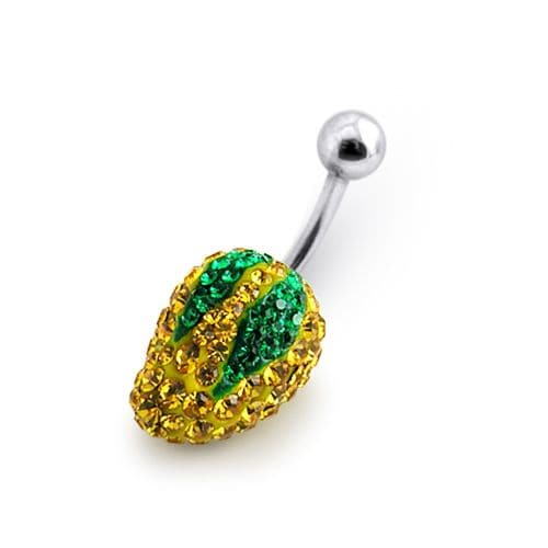 Fruit Shaped Crystal Studded Belly Ring - Monster Piercing