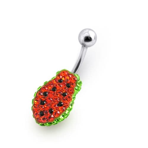 Fruit Shaped Crystal Studded Belly Ring - Monster Piercing