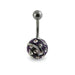 Hand Painted Crystal Studded Steel Belly Ring - Monster Piercing