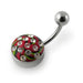 Hand Painted Flat Crystal Steel Belly Ring - Monster Piercing