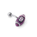 Rugby Ball Crystal Studded Steel Belly Ring - Monster Piercing