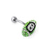 Rugby Ball Crystal Studded Steel Belly Ring - Monster Piercing