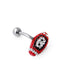 Rugby Ball Crystal Studded Steel Belly Ring - Monster Piercing