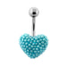 Pearl Studded Heart Steel Belly Ring - Monster Piercing