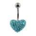 Stone Studded Heart Steel Belly Ring - Monster Piercing