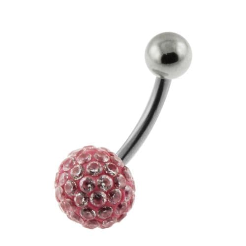 Multi Crystal Genuine CZ Belly Bar - Monster Piercing